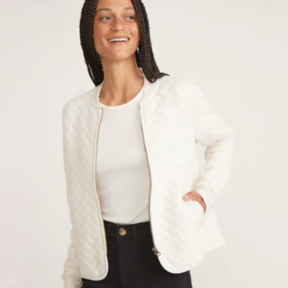 Marine Layer Jackets & Blazers - Marine Layer Corbet Quilted Bomber Zip Up Oatmeal Size Small